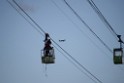 Koelner Seilbahn Gondel blieb haengen Koeln Linksrheinisch P680